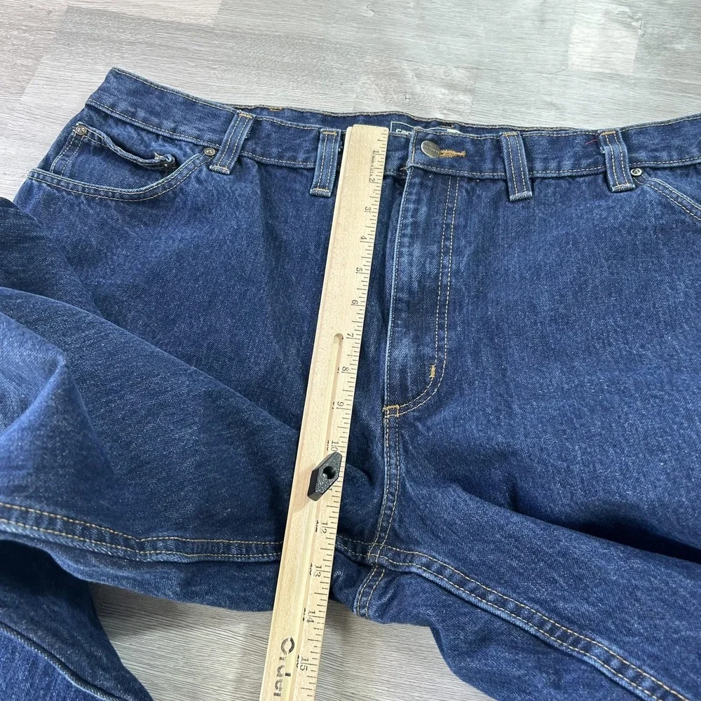 Carhartt Jeans Mens 44x30 Blue Relaxed Straight Carpenter‎ Denim Dark Wash